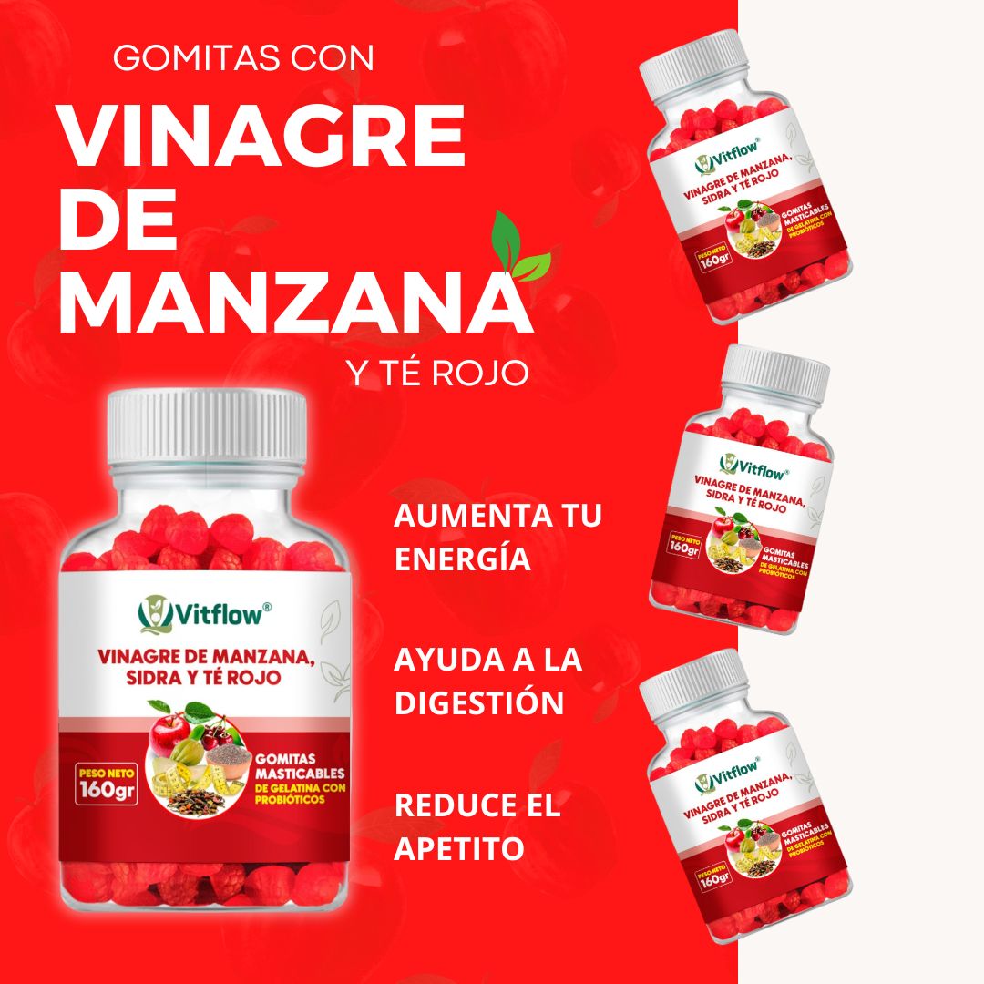 Gomitas de Vinagre de Manzana, Sidra y Té rojo: Apoya tu Bienestar 🍎