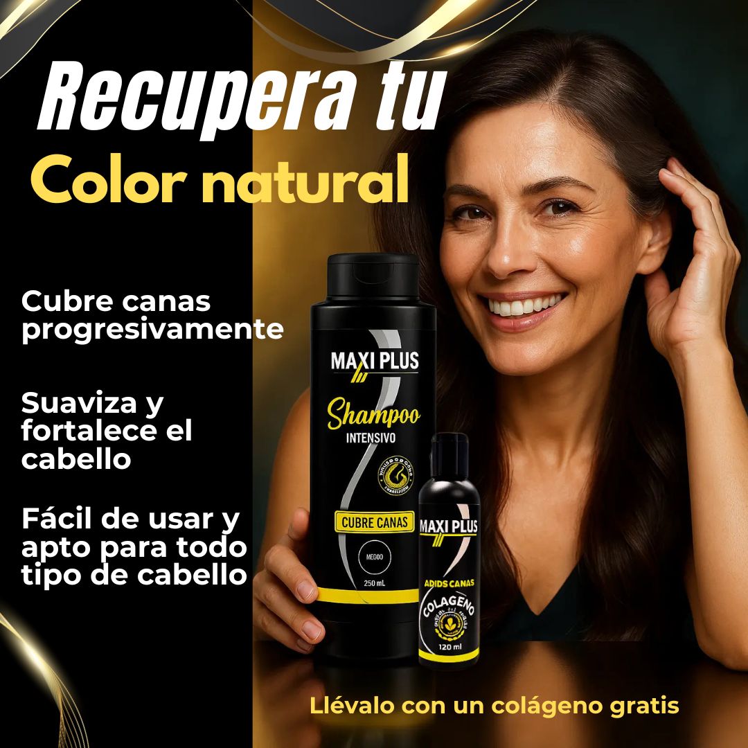 Recupera tu Color Natural con el shampoo Maxiplus Cubrecanas + obsequio 💆♀️