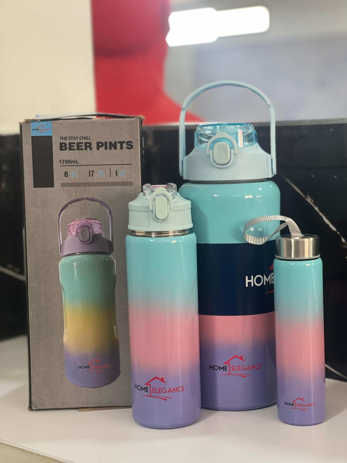 Pack por 3 termos en acero inoxidable: Mantén tus bebidas en la temperatura perfecta! 🥤🧊