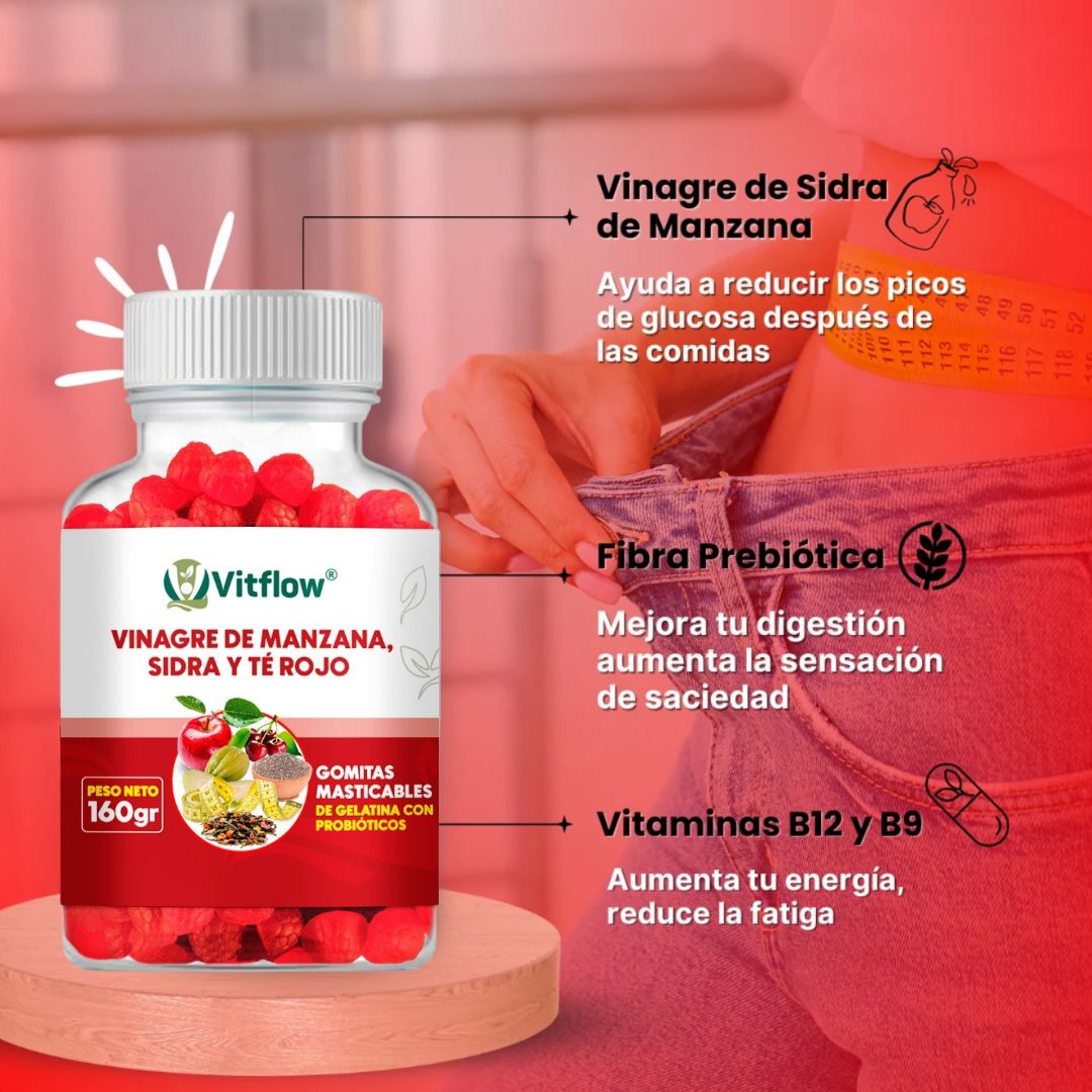 Gomitas de Vinagre de Manzana, Sidra y Té rojo: Apoya tu Bienestar 🍎