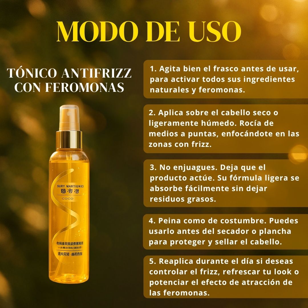 Combo Sedoso & Radiante: Tónico anti frizz con Feromonas + Suero Facial de Ginseng✨