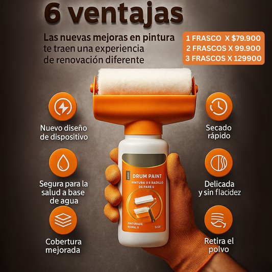 Kit Reparador de Pared con Rodillo Integrado - Pintura Mágica