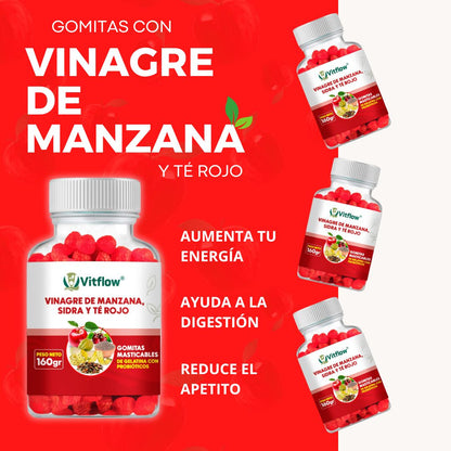 Gomitas de Vinagre de Manzana, Sidra y Té rojo: Apoya tu Bienestar 🍎
