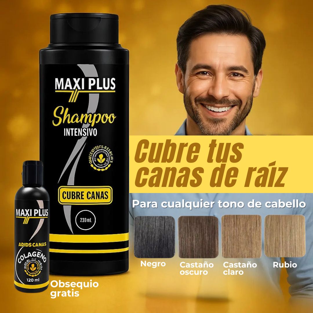 Recupera tu Color Natural con el shampoo Maxiplus Cubrecanas + obsequio 💆‍♀️