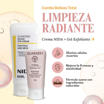 Combo belleza total: Crema NIDA + Gel exfoliante ✨