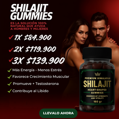 Shilajit Gummies 160mg | Energía Natural, Sin Azúcar, Veganas y Deliciosas
