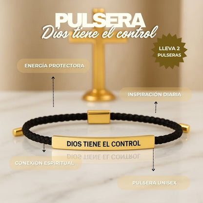 Juntos en la Fe: Combo de Pulseras "Dios Tiene El Control" Para Compartir 🙌