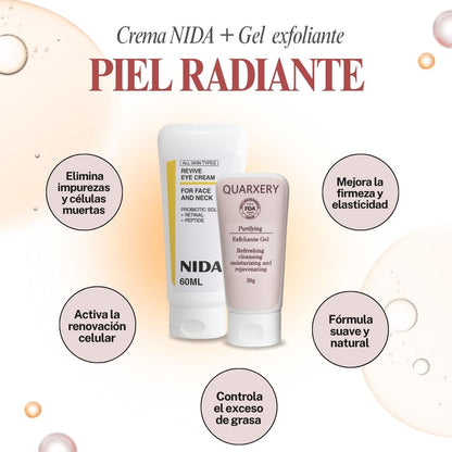 Combo belleza total: Crema NIDA + Gel exfoliante ✨