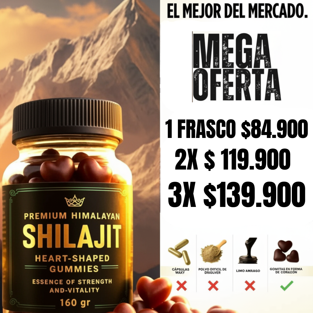 Shilajit Gummies 160mg | Energía Natural, Sin Azúcar, Veganas y Deliciosas
