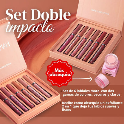 Set Doble Impacto  💄💋 Labiales x6 + obsequio