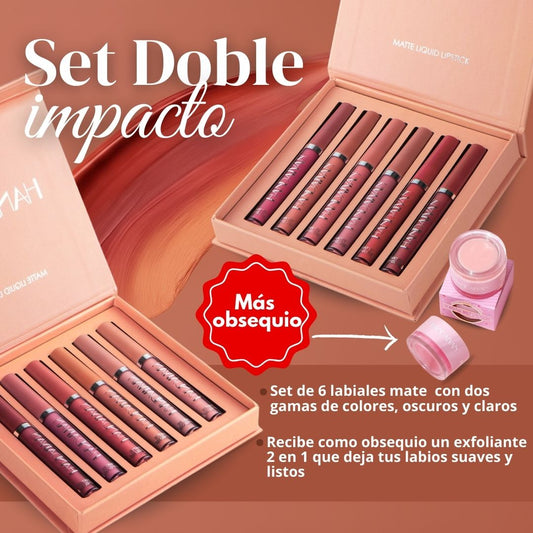 Set Doble Impacto  💄💋 Labiales x6 + obsequio