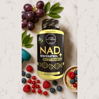 .NAD+ RESVERATROL 100 UND: para una vida más larga y llena de energía.