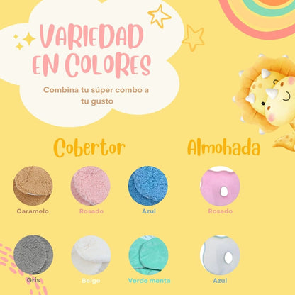 Combo para el descanso de tu bebé: Cobertor acolchado + Almohada ortopédica 👶🏽🍼