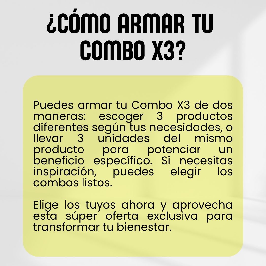 .Mix Saludable X3: Elige tus 3 superalimentos y crea tu combo exclusivo.