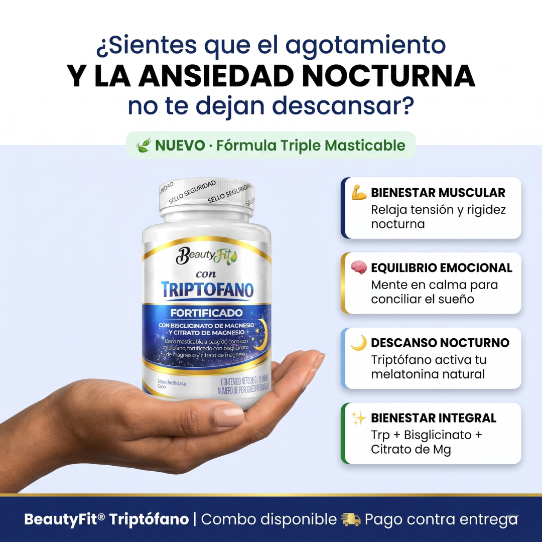 4.Triptofano X60 Beautyfit - Apoyo al Sueño Reparador y Vitalidad