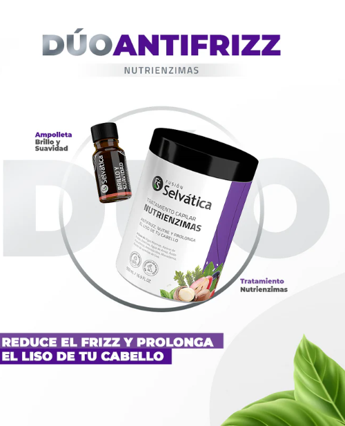 Dúo capilar: Adiós Frizz, de Fusión selvática🌿Tratamiento + Ampolleta