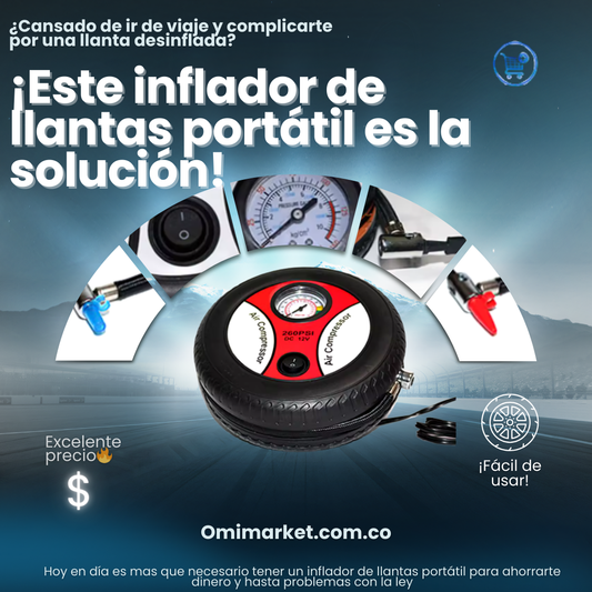 Inflador de llanta portatil