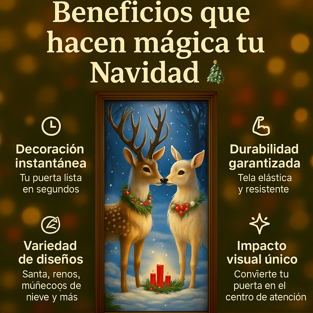 Funda Navideña para las puertas X2 unidades🎅🏻☃️🎄