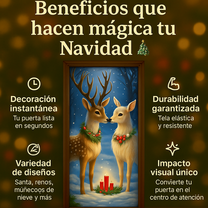 Funda Navideña para las puertas X2 unidades🎅🏻☃️🎄