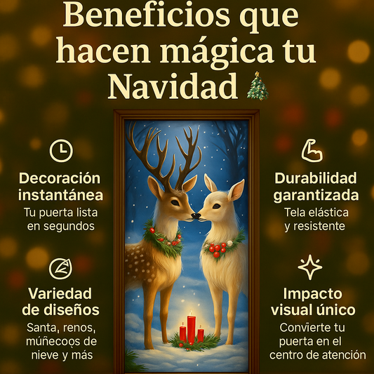 Funda Navideña para las puertas X2 unidades🎅🏻☃️🎄