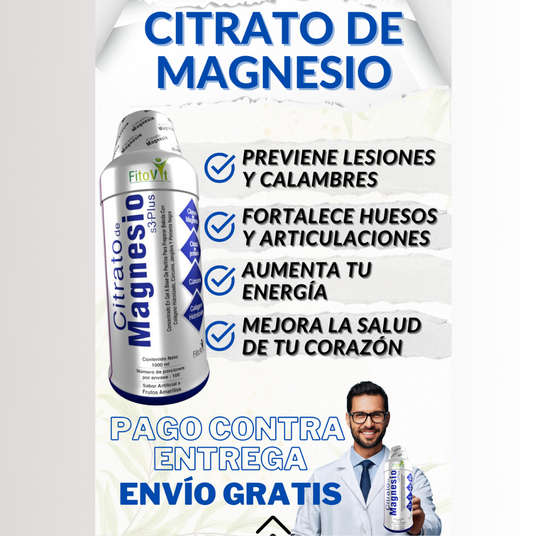 .Citrato De Magnesio: Bienestar físico y metabólico (Original de Fitovit)