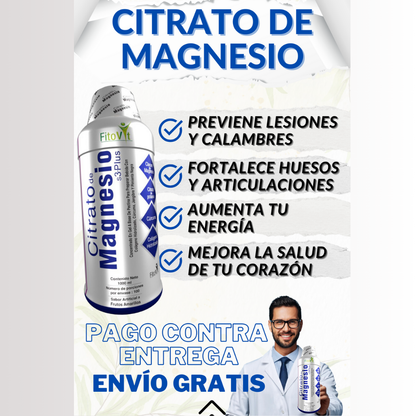 .Citrato De Magnesio: Bienestar físico y metabólico (Original de Fitovit)