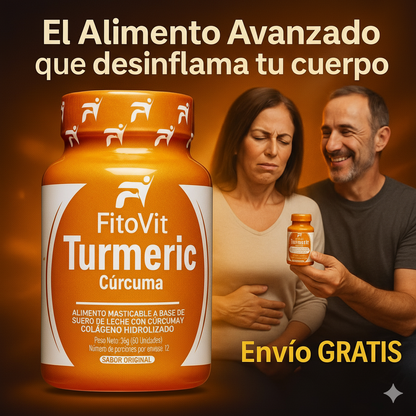 TURMERIC | Adiós Inflamación: Cúrcuma Masticable con Colágeno