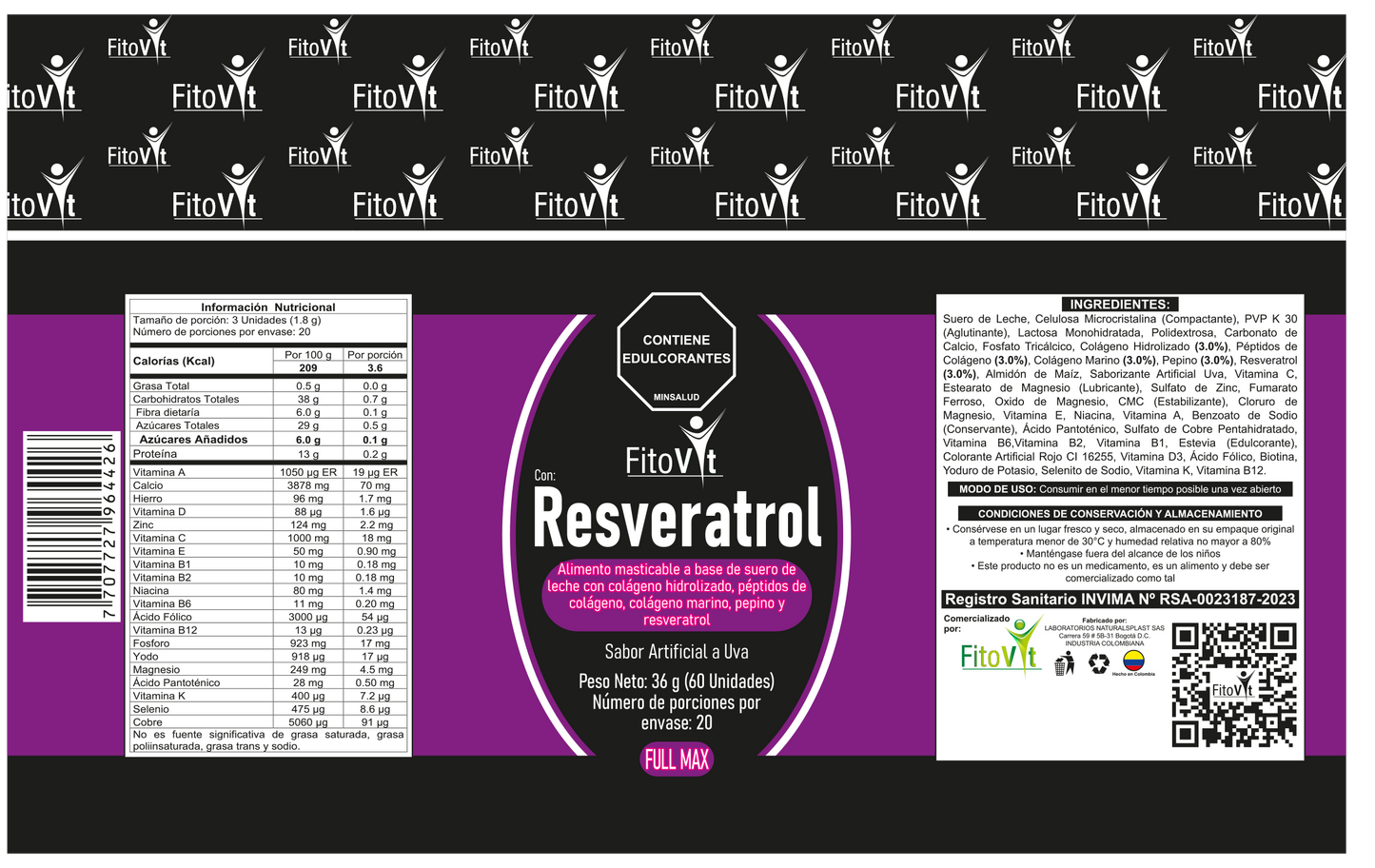 1.Resveratrol con Colágeno - Suplemento Natural