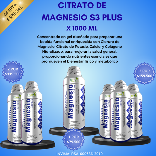 .Citrato De Magnesio: Bienestar físico y metabólico (Original de Fitovit)