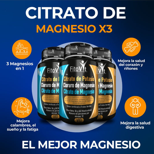 .El magnesio esencial: Formula perfecta 3 en 1 Citratos de Magnesio