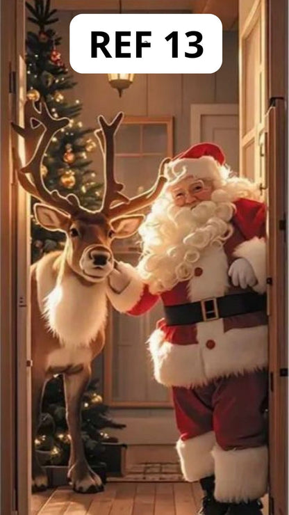 Funda Navideña para las puertas X2 unidades🎅🏻☃️🎄