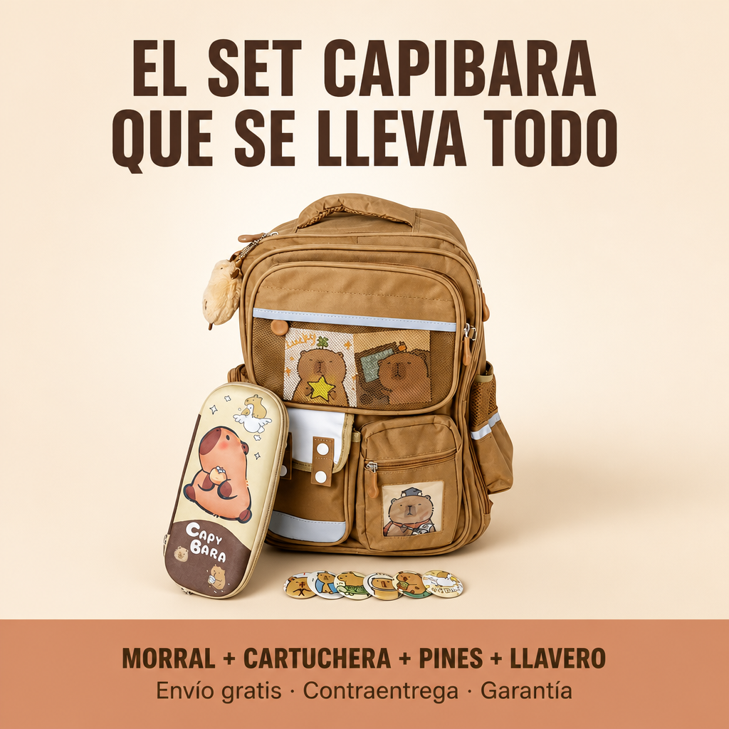 Hero morral-capibara-pines-cartuchera-llave