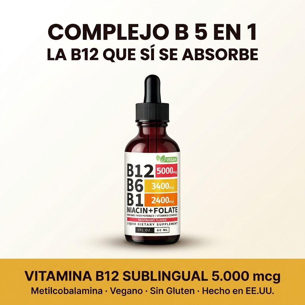 Gotas de Vitamina B12 Líquida 5000 mcg