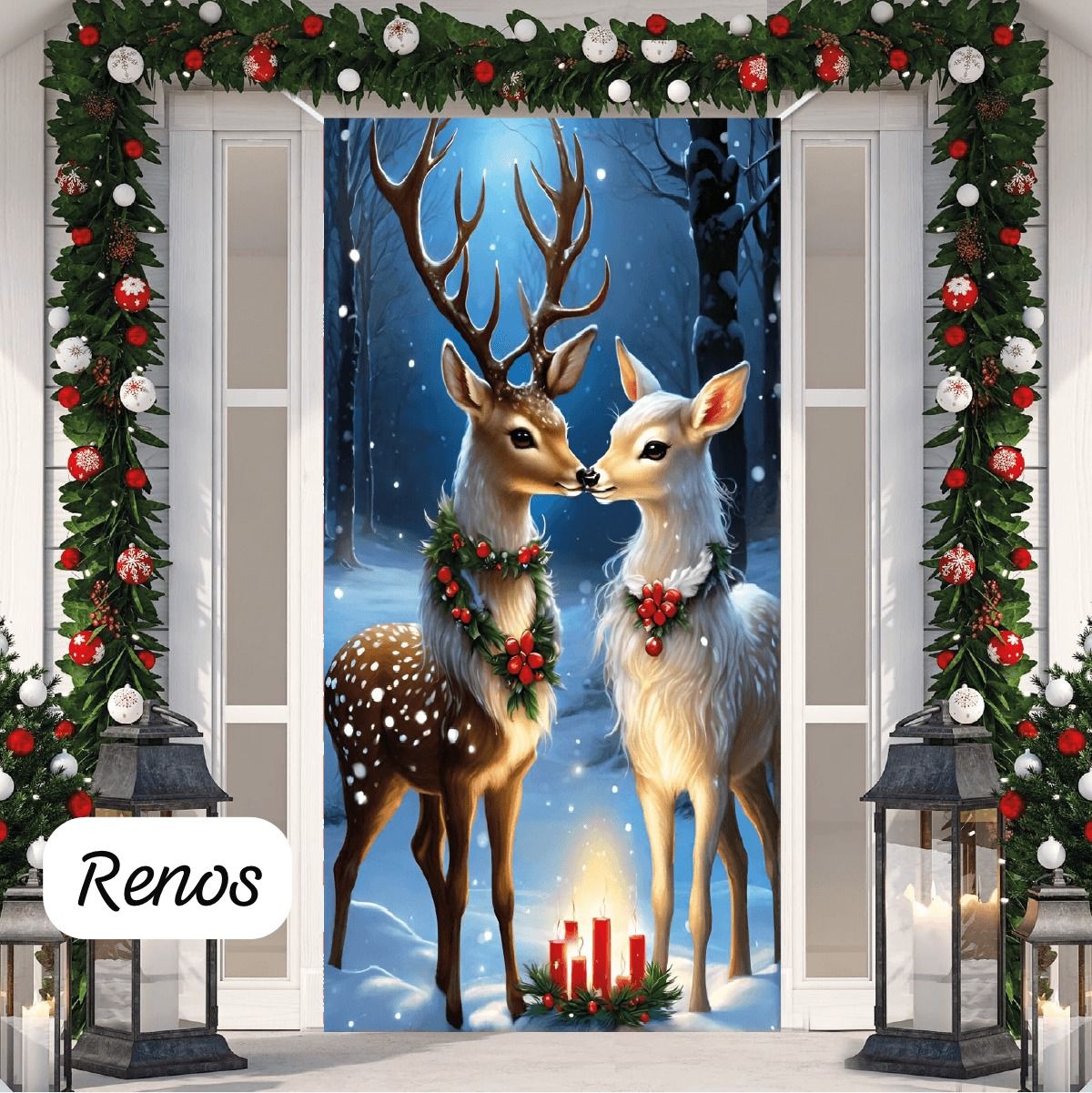 Funda Navideña para las puertas X2 unidades🎅🏻☃️🎄