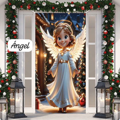 Funda Navideña para las puertas X2 unidades🎅🏻☃️🎄