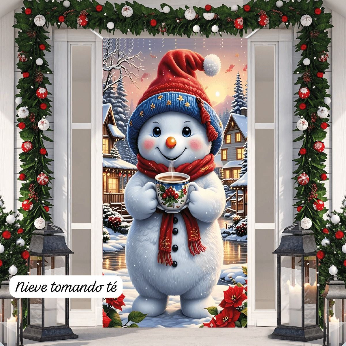 Funda Navideña para las puertas X2 unidades🎅🏻☃️🎄