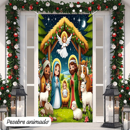 Funda Navideña para las puertas X2 unidades🎅🏻☃️🎄