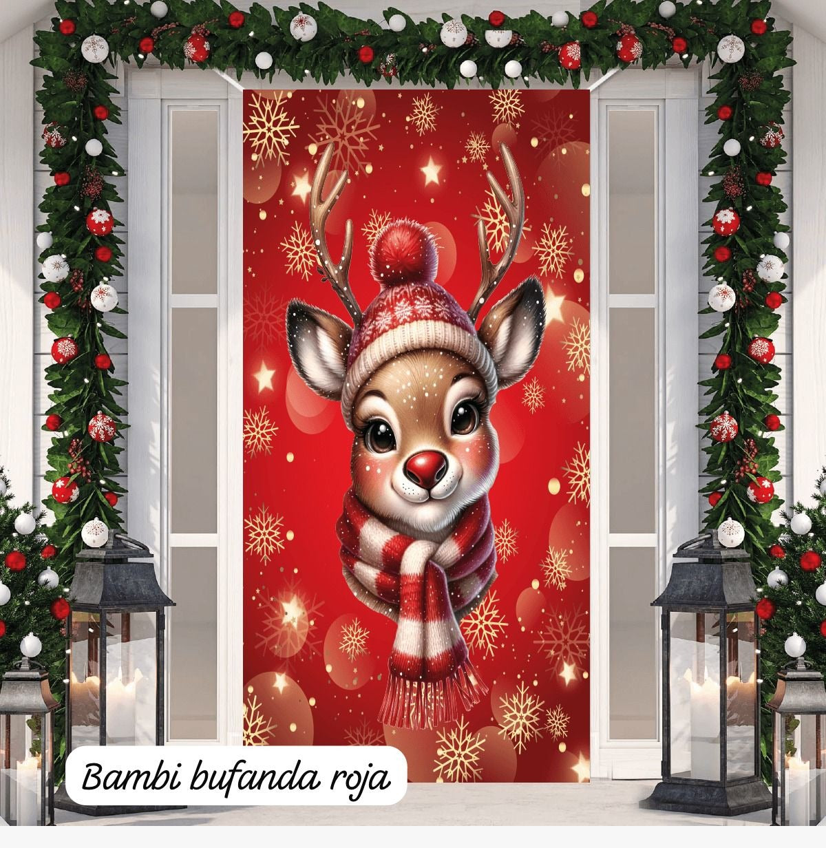 Funda Navideña para las puertas X2 unidades🎅🏻☃️🎄