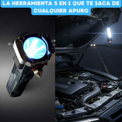 Linterna Táctica de Emergencia 5 en 1 - Kit de Supervivencia para Carro