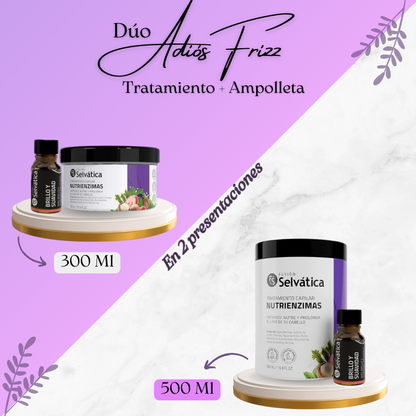 Dúo capilar: Adiós Frizz, de Fusión selvática🌿Tratamiento + Ampolleta